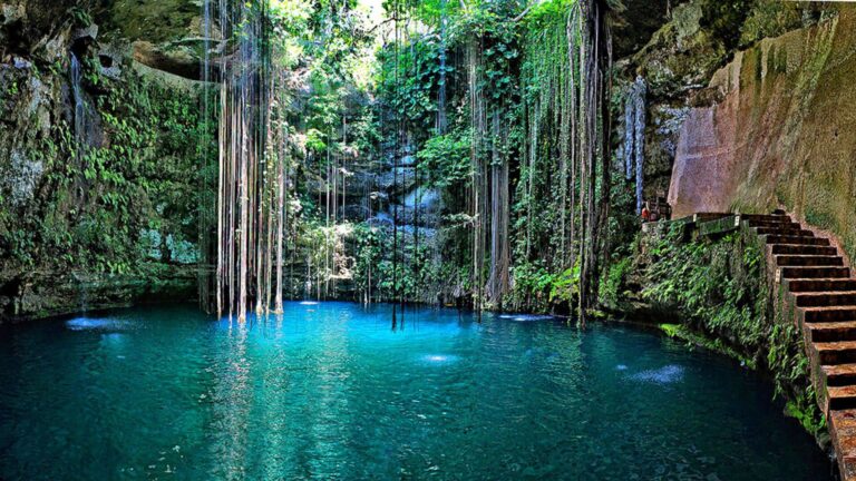 Cenote with turquoise water