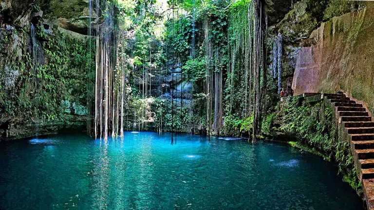 Cenote with turquoise water